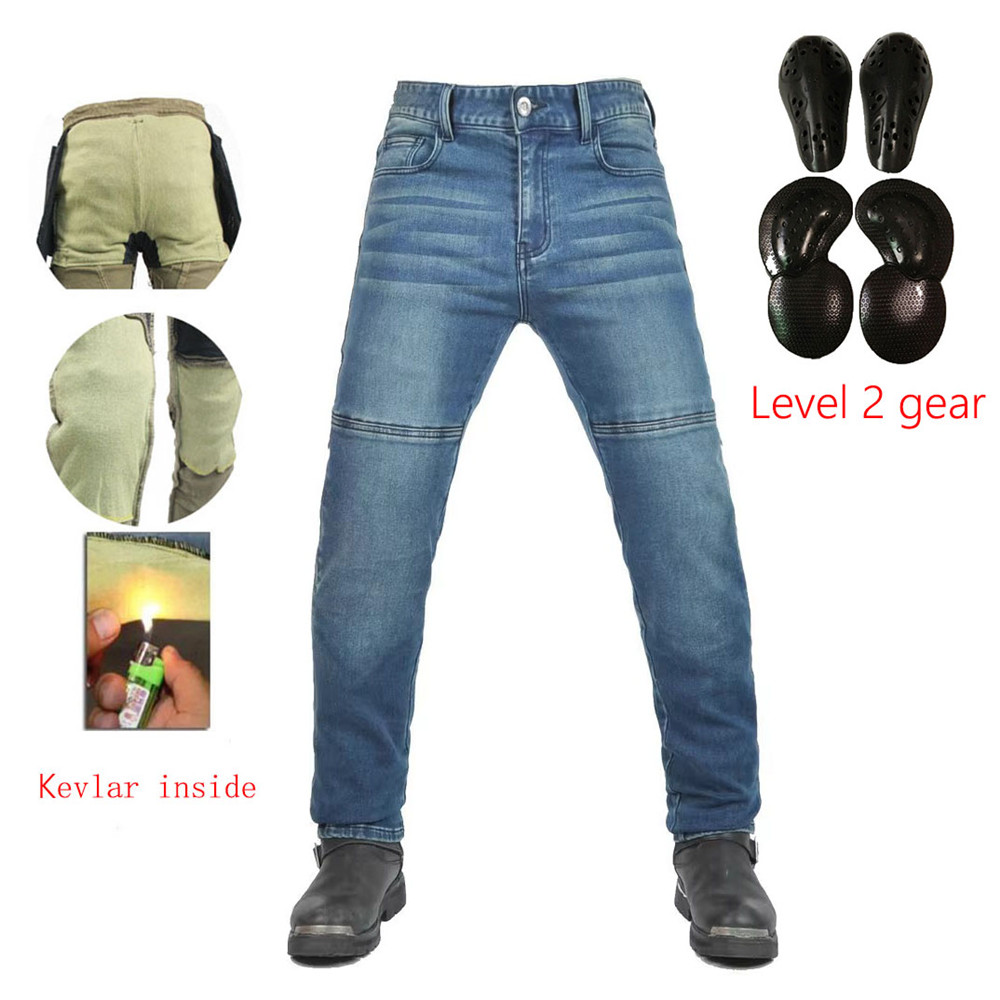 Motorcycle Gear Jeans - Motorrad-Reitjeans, Hose, weiche, elastische Einbauausrüstung, verschleißfeste,
