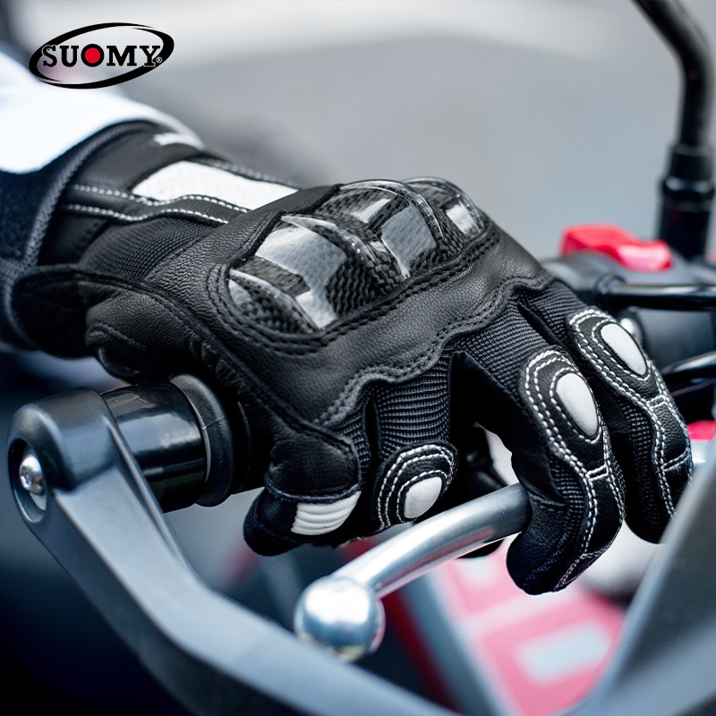 Xs Motorcycle Gear - Suomy Vintage Leder-Motorradhandschuhe Rosa Rutschfeste Motocross-Handschuhe
