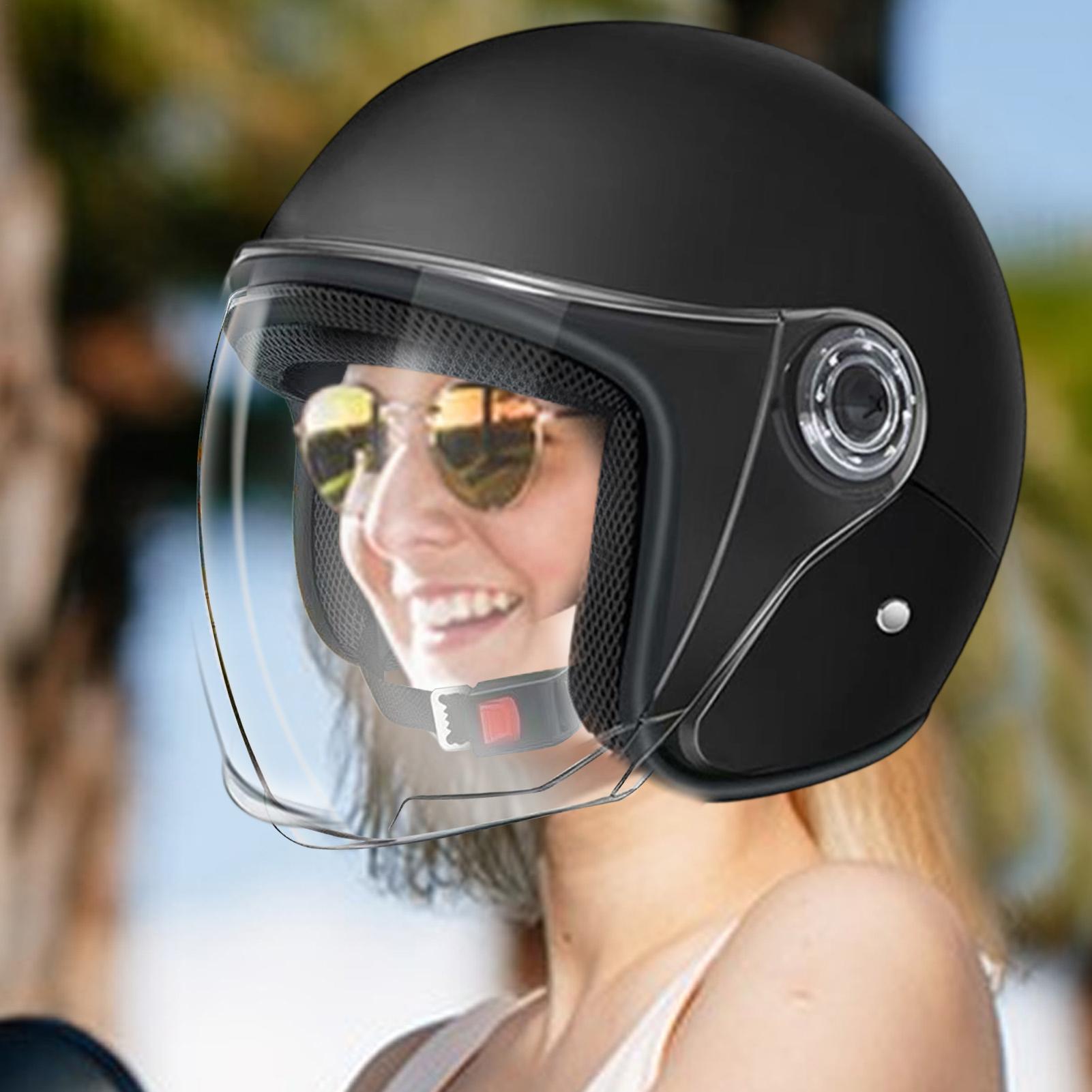 Motorcycle Gear Adventure - Leichter Motorradhelm, halbes Gesicht, Moped-Helm, Schutzausrüstung