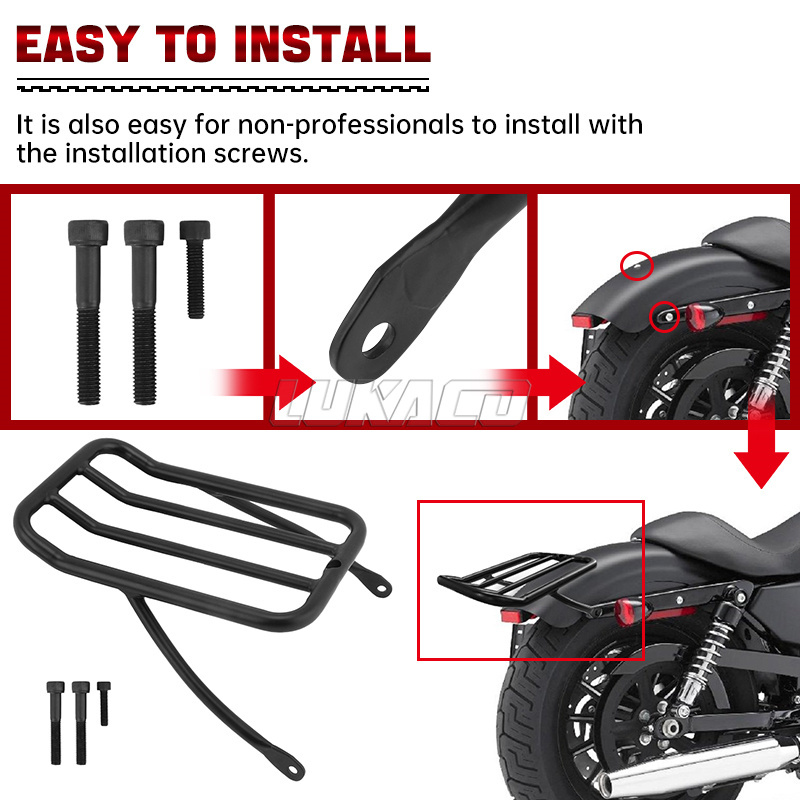 Schwarze Motorrad Eisen Passag – Motorcycle Gear Rack Bewertung und Preis
